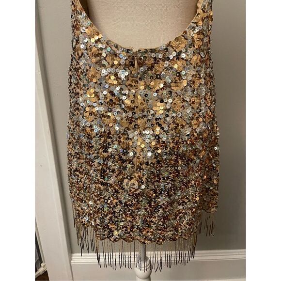 Free People - Love Strong Multicolor Sequin Fringe Beaded Com size L - Picture 12 of 16